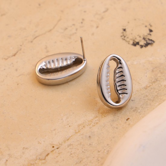 Shell shaped stainless steel earrings
