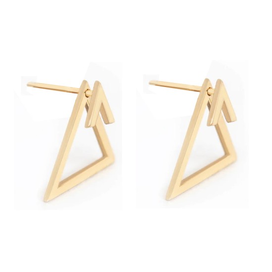 Detachable triangular stainless steel earrings