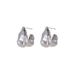 C-shaped stainless steel earrings