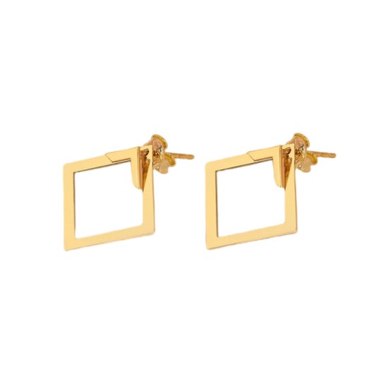 Square shaped stainless steel earrings