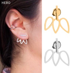 Hollow flower stainless steel earrings