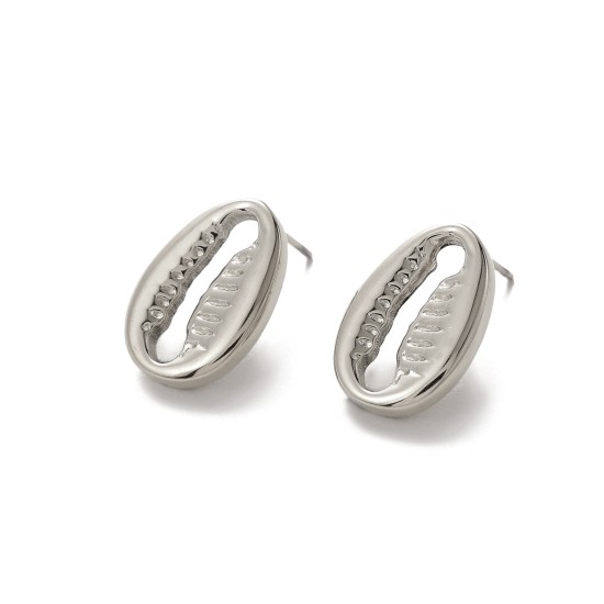 Shell shaped stainless steel earrings