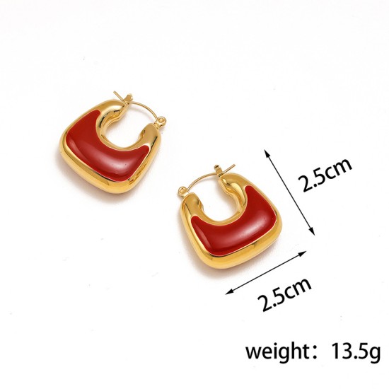 Square bag stainless steel earrings