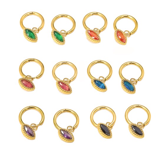 Zircon Eye Stainless Steel Earrings