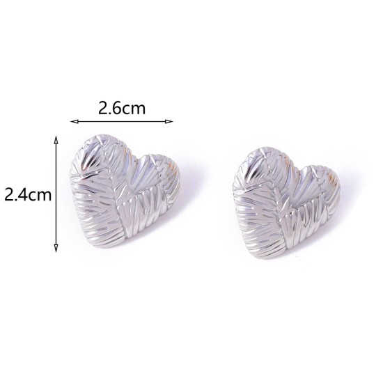 Mosquito coil, peach heart square stainless steel earrings