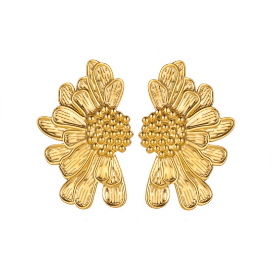 Stainless steel flower earrings