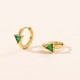 Colorful heart-shaped round triangular zircon stainless steel earrings