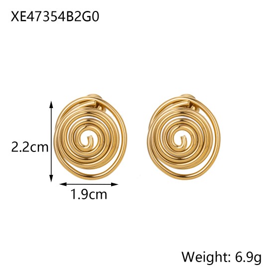 Conch metal textured stainless steel plated earrings