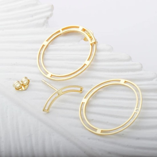 Round stainless steel earrings