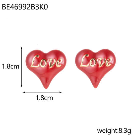 Love Dripping Oil Stainless Steel Earrings