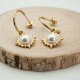 Sunflower Pearl Stainless Earrings