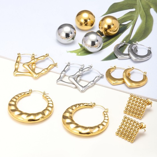 Geometric design stainless steel earrings