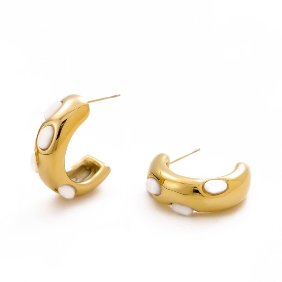 Natural stone stainless steel earrings