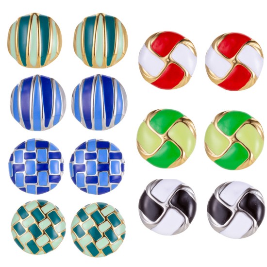 Half spherical drip oil stainless steel ear buckle