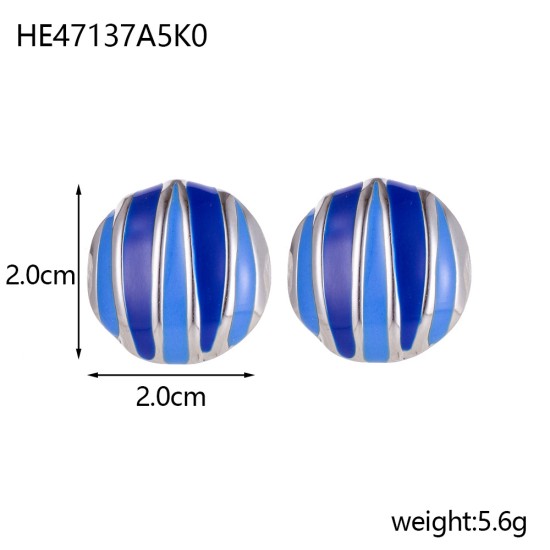 Half spherical drip oil stainless steel ear buckle