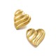 Wave patterned heart-shaped stainless steel earrings