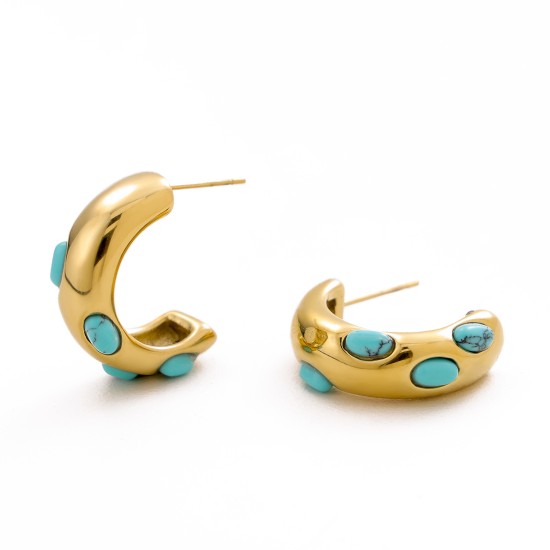 Natural stone stainless steel earrings