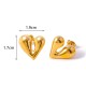Peach heart stainless steel earrings