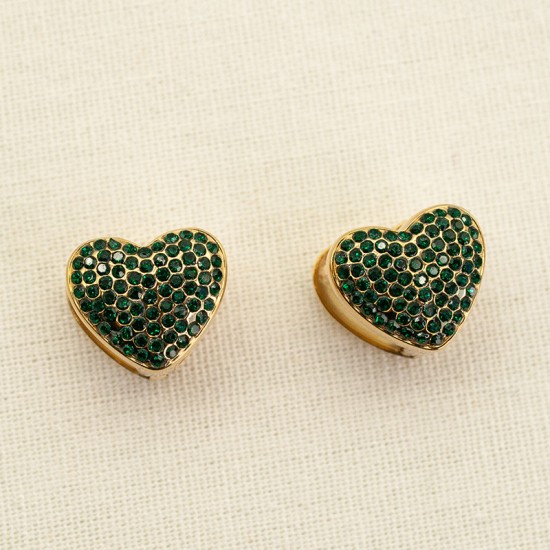 Love colored zircon stainless steel earrings