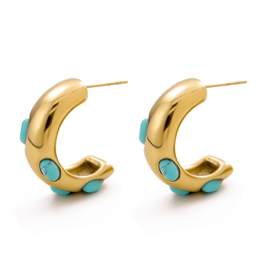 Natural stone stainless steel earrings