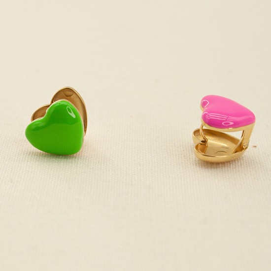 Peach shaped oil dripping stainless steel earrings