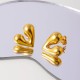 Peach heart stainless steel earrings