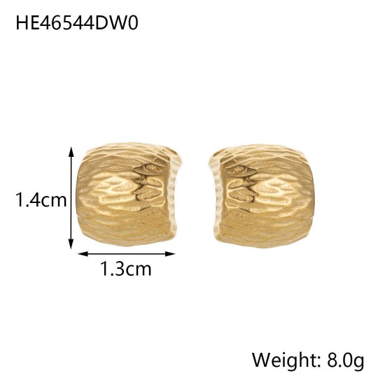 Conch metal textured stainless steel plated earrings