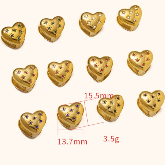 Peach heart stainless steel earrings