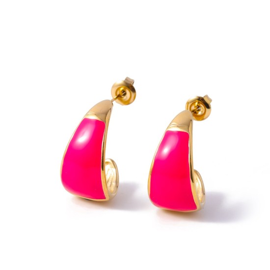 C-type oil dripping stainless steel earrings