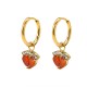Crown zircon stainless steel earrings