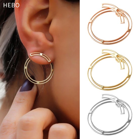 Round stainless steel earrings