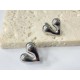 Peach heart stainless steel earrings