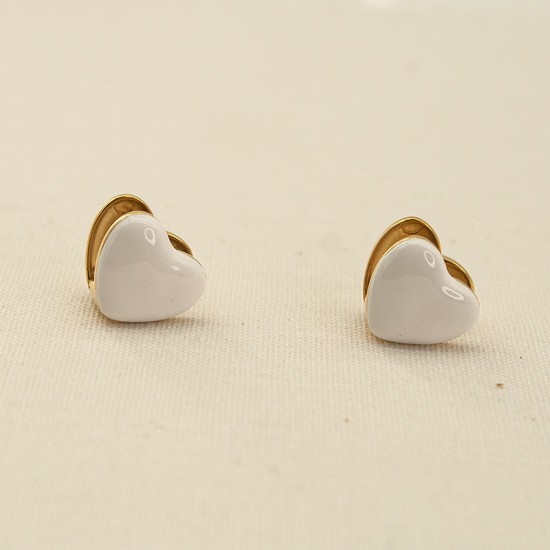 Peach shaped oil dripping stainless steel earrings