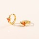 Colorful heart-shaped round triangular zircon stainless steel earrings