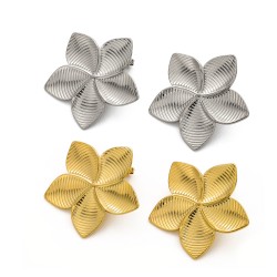 Five leaf flower stainless steel earrings