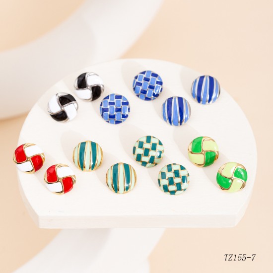 Half spherical drip oil stainless steel ear buckle