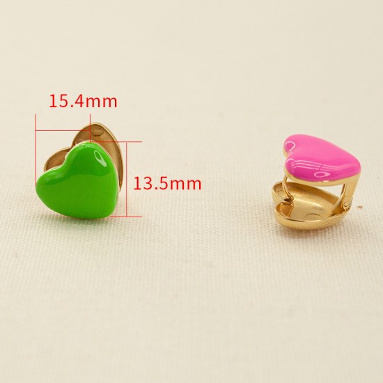 Peach shaped oil dripping stainless steel earrings