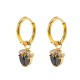 Crown zircon stainless steel earrings