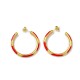 Drip colored C-shaped stainless steel earrings