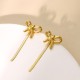 Butterfly knot tassel stainless steel earrings