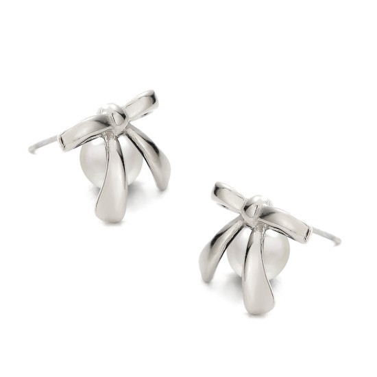 Cherry bow stainless steel earrings