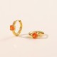 Colorful heart-shaped round triangular zircon stainless steel earrings