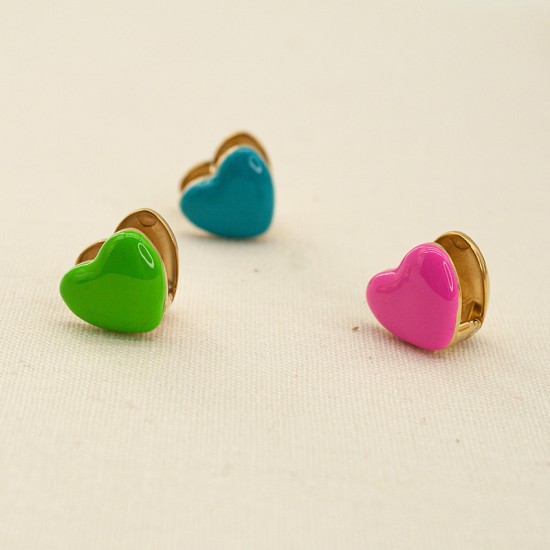Peach shaped oil dripping stainless steel earrings