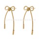 Fried Dough Twists Chain Bow Stainless Steel Earrings