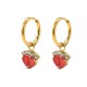 Crown zircon stainless steel earrings