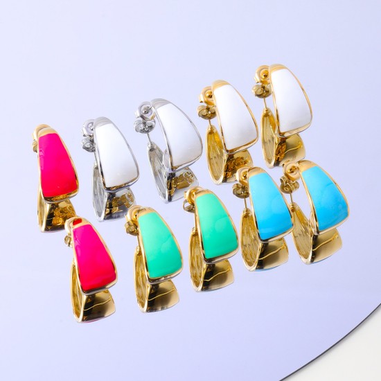 C-type oil dripping stainless steel earrings