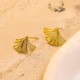Ginkgo leaf stainless steel earrings