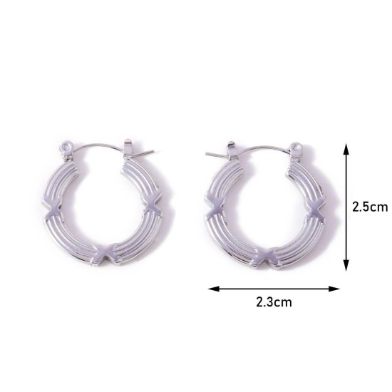 Simple geometric stainless steel earrings