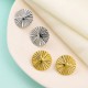 Round plate fan-shaped car flower stainless steel earrings