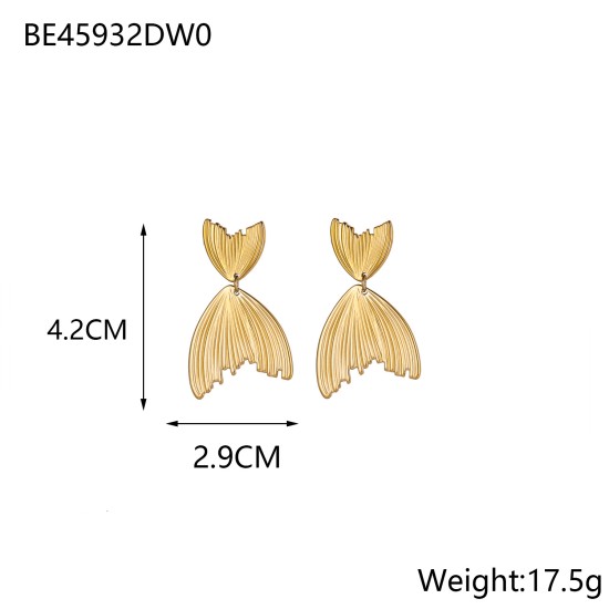 Tail pendant stainless steel earrings